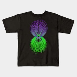 Galaxy abstract geometric purple green Kids T-Shirt